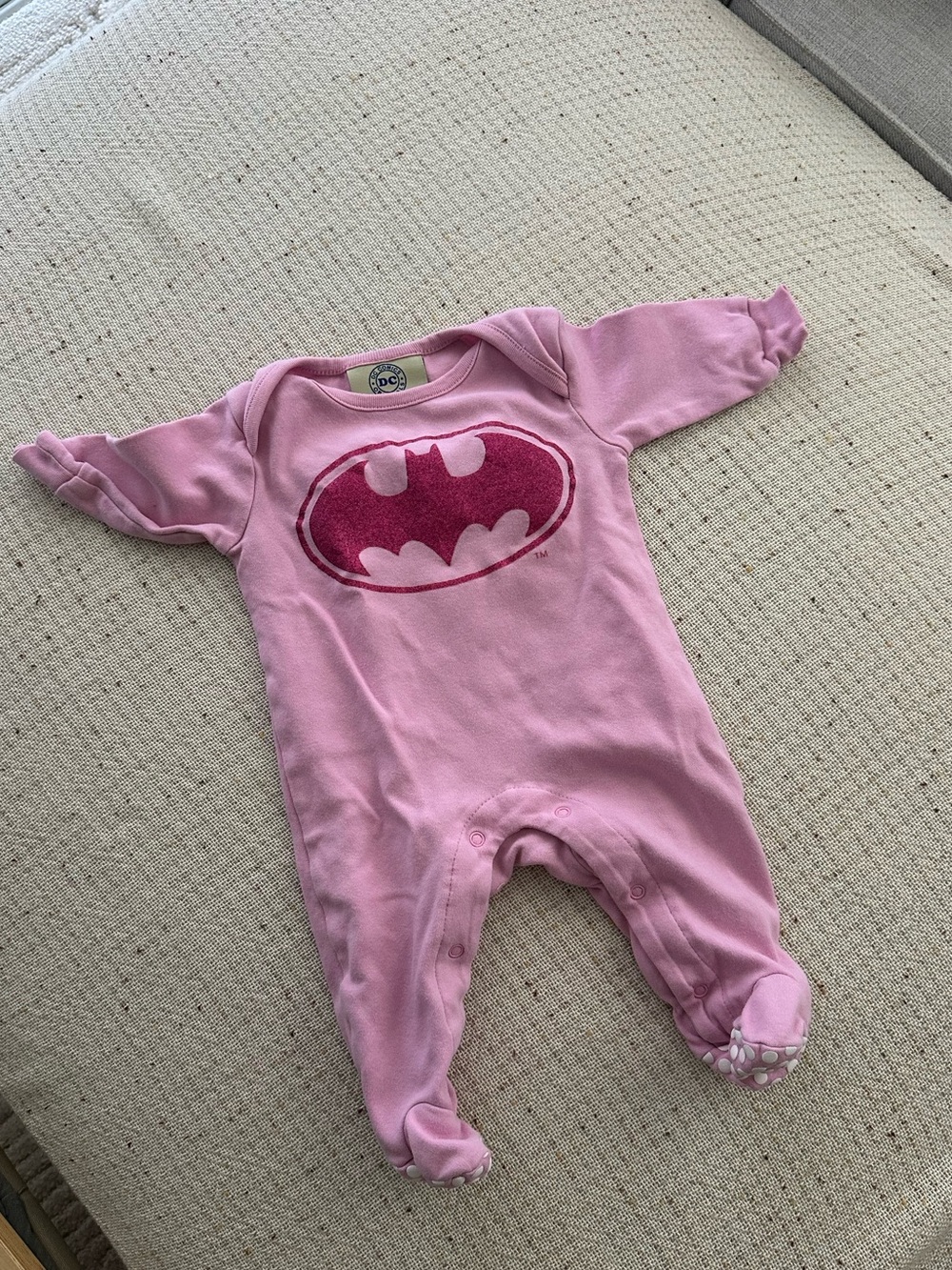 DC Batman pink baby footsie pajama